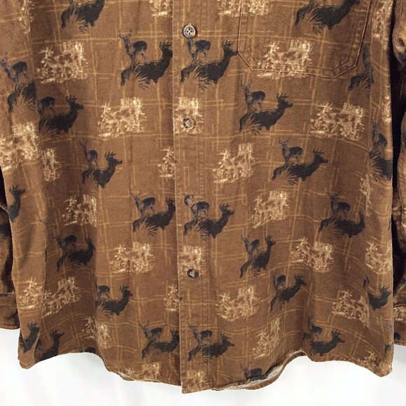 Woolrich Mens XL Chamois Flannel Shirt Long Sleeve Button Down Deer Buck Hunting - Picture 4 of 7